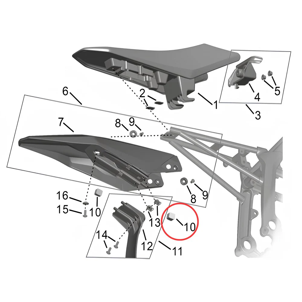 Surron Hyper Bee - REAR Fender Support Foam Pad (MPC: 81176-Y026A-0000)