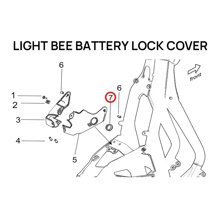 Surron Light Bee X/L1E - Battery Lock Cover Ring (MPC:27516-YQ2A-0000)