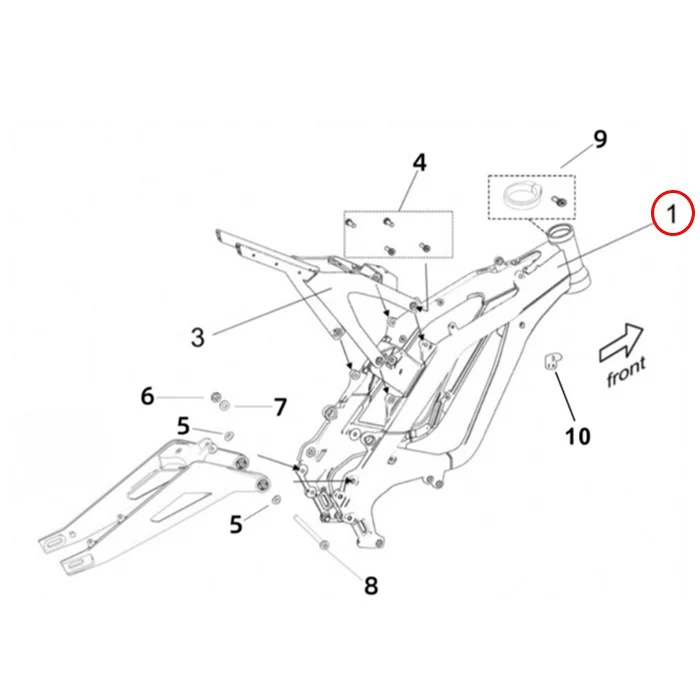 Surron Light Bee X/L1E - Frame Assembly (No-Paint) (MPC:41100-YQ2B-0000)