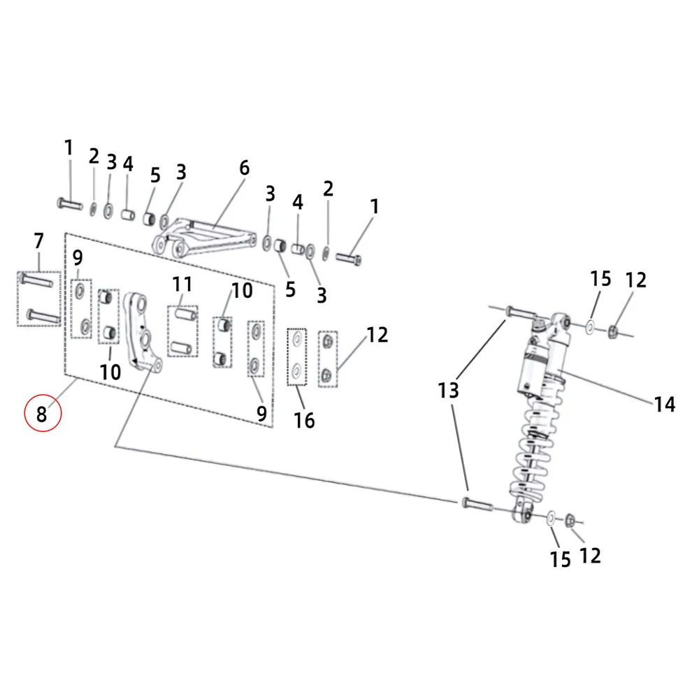 Surron Light Bee X/L1E - Linkage Arm Assy. (MPC:55140-YQ2A-0002)