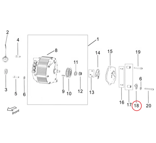 Surron Light Bee X/L1E - Motor Position Adjuster (MPC:11171-YQ2A-0000) - Image 2