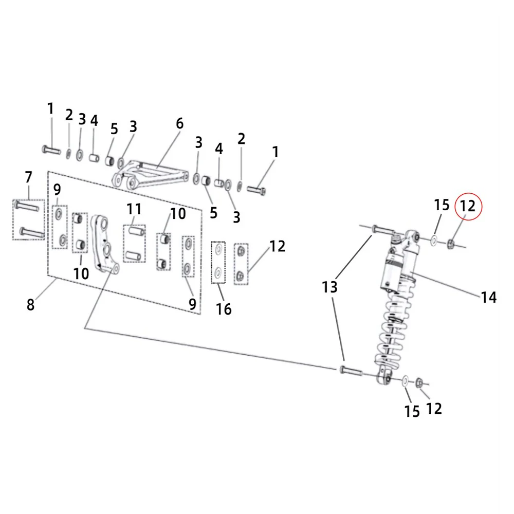 Surron Light Bee X/L1E - Nut B2006 M8 (MPC:B2-006-08-F2)(Packed in 10s)