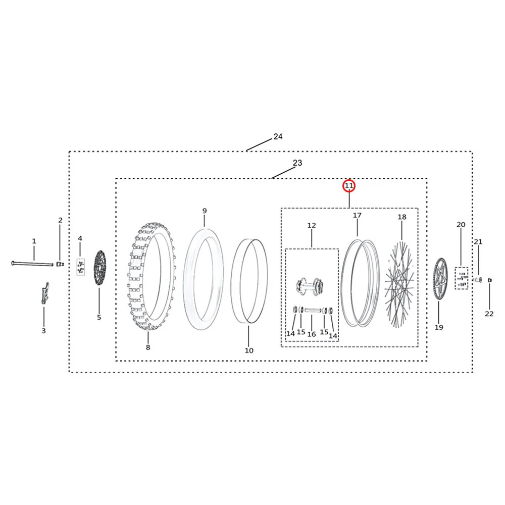 Surron Light Bee X/L1E - Rear Rim Assembly (MPC:51370-YQ2A-0000)