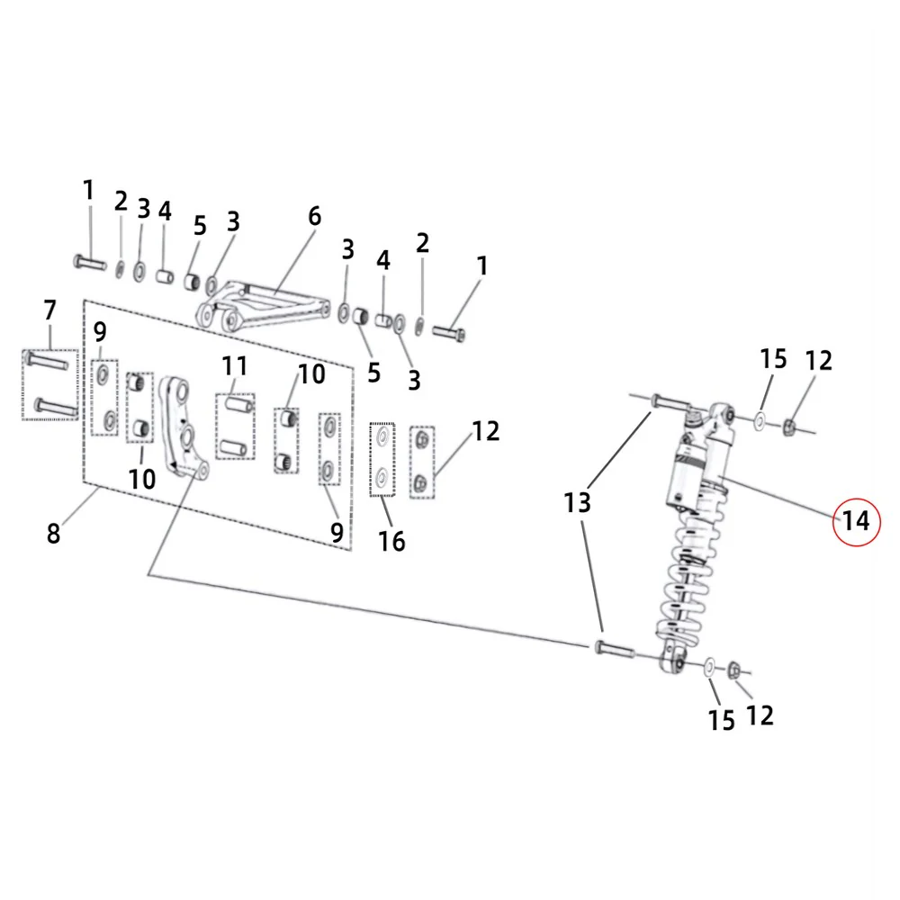Surron Light Bee X/L1E - Rear Shock Absorber 450LB (KKE) (MPC:55110-YQ2A-0500)