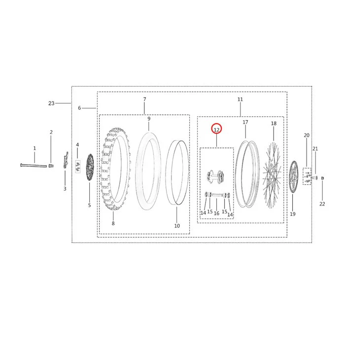 Surron Light Bee X/L1E - Rear Wheel Hub Assembly (MPC: 51310-YQ2A-0000) - Image 3