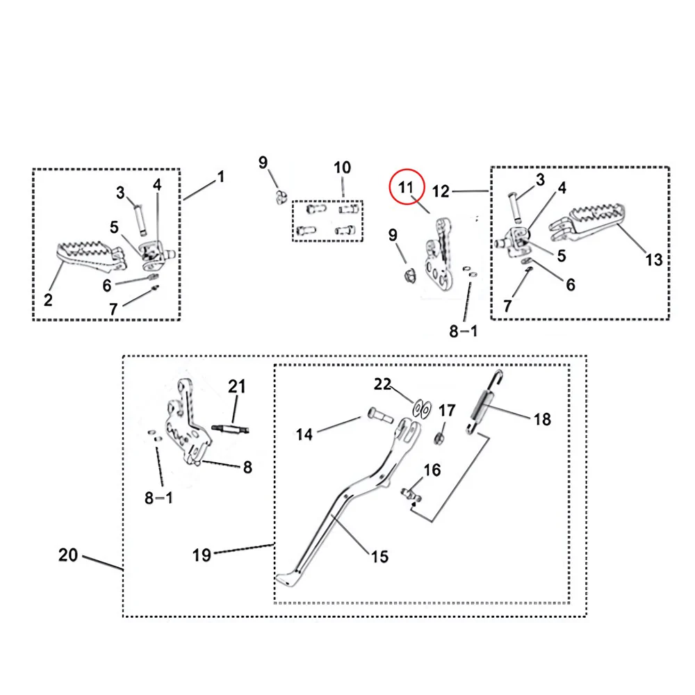 Surron Light Bee X/L1E - Right Footpeg Mounting Bracket (MPC: 42212-YQ2A-0000) - Image 3