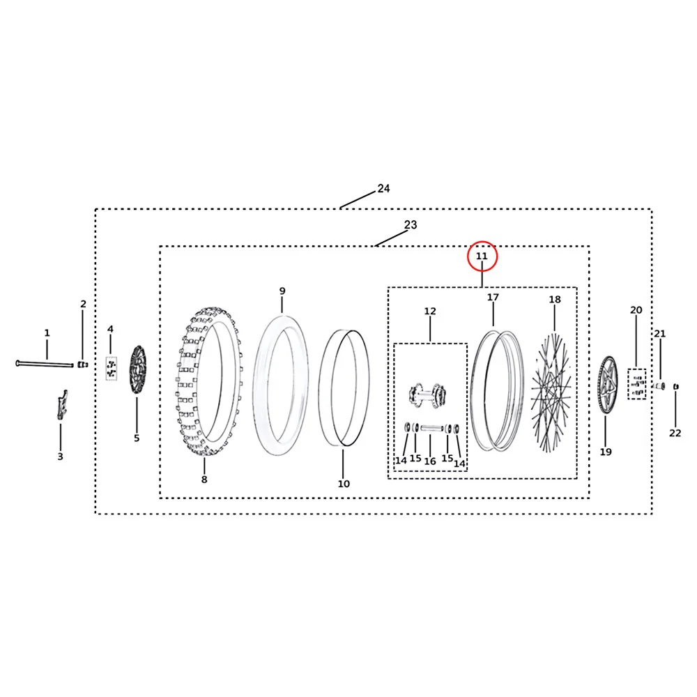 Surron Light Bee X - Rear Rim Assembly (MPC:51370-Y029A-0000)