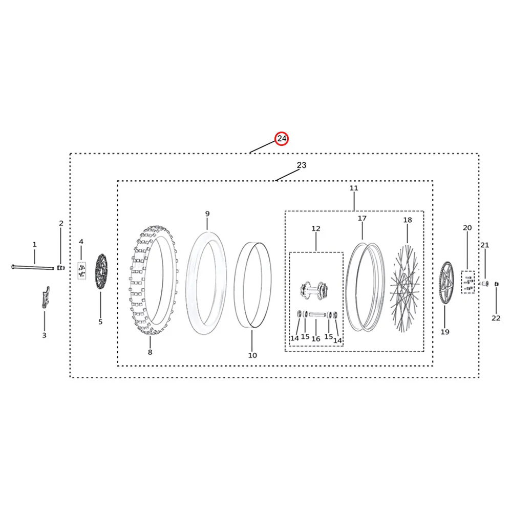Surron Light Bee X - Rear Wheel Assembly (MPC:51300-YQ2A-Z1)