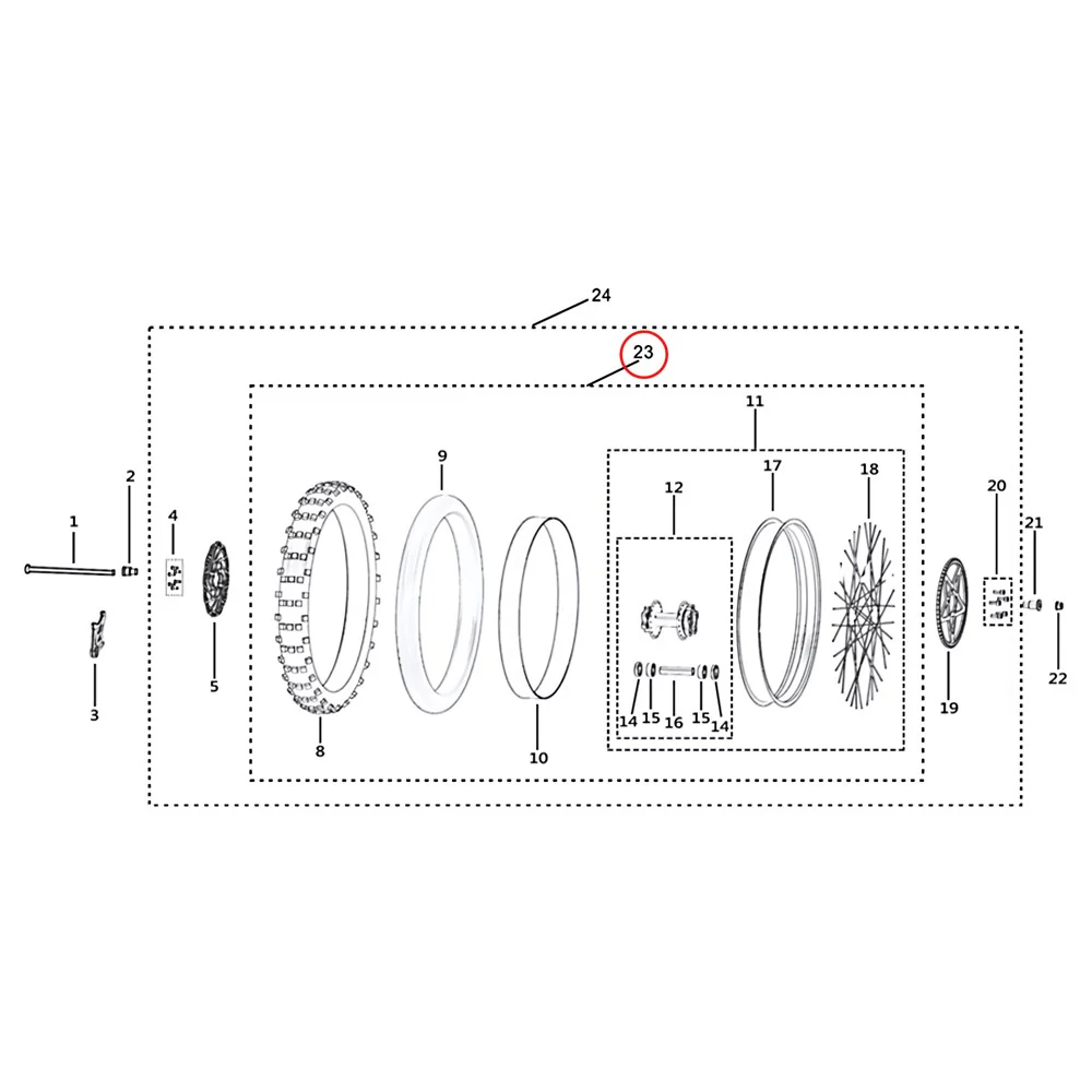 Surron Light Bee X - Rear Wheel Assembly (MPC:51370-Y029A-Z1)